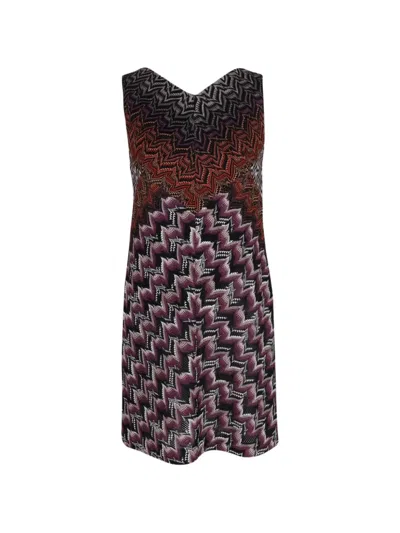 Pre-owned Missoni Mini Sleeveless Dress In Purple