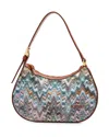 Missoni Mini Zigzag Cotton Canvas Hobo Shoulder Bag In Multi