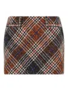 Missoni Wool Check Mini Skirt In Multi