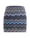 Missoni Chevron Snake-patterned Mini Skirt In Blue