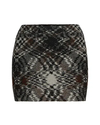 MISSONI MINIGONNA IN TESSUTO JACQUARD NERO/MARRONE