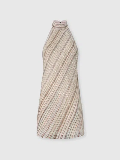 Missoni Minikleid Mit Offenem Rücken Und Pailletten In Neutral