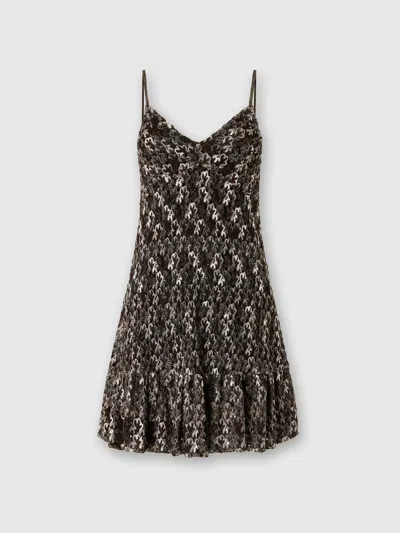 Missoni Mini Dress With Lace Ruffles In Multi