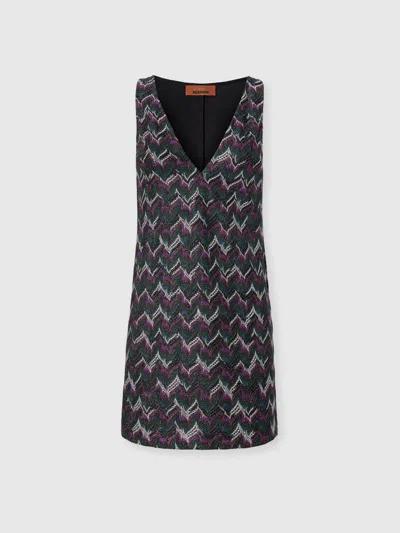 Missoni Zigzag-pattern Sleeveless Mini Dress In Multi