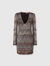 Missoni Sequin-embellishment Zigzag-pattern Mini Dress In Multi