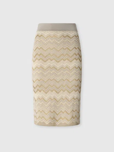 Missoni Minirock Aus Wolle Und Viskose Mit Chevron-muster In Neutral