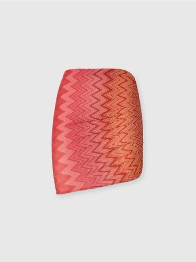 Missoni Minskirt Cover-up Aus Zick-zack-lamé Aus Stretch-nylon In Red