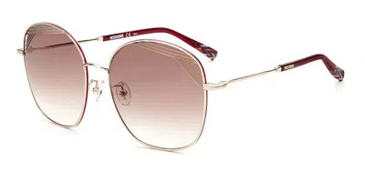 Missoni Mis 0014/s 6k3/ha Women's Sunglasses Gold Size 59 In Burgundy Pale Gold