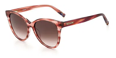 Missoni Mis 0029/s 1zx/ha Women's Sunglasses Brown Size 54 In Transparent Striped Brown