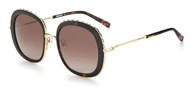 Missoni Mis 0034/s 086/ha Women's Sunglasses Gold Size 53 In Gold Tortoise