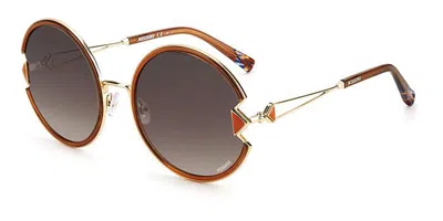 Missoni Mis 0074/s 01q/ha Women's Sunglasses Brown Size 59 In Brown Gold