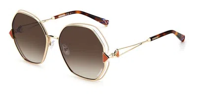 Missoni Mis 0075/s Y3r/ha Women's Sunglasses Gold Size 59 In Ivory White Gold