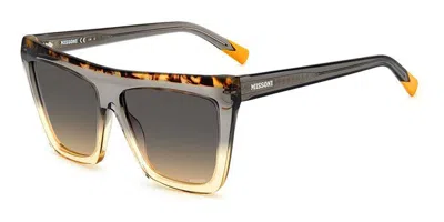 Missoni Mis 0087/s Mqe/ga Women's Sunglasses Grey Size 59 In Transparent Faded Grey