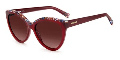 Missoni Mis 0088/s Sr8/3x Women's Sunglasses Burgundy Size 57 In Pattern Burgundy
