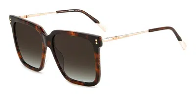 Missoni Mis 0107/s 086/ha Women's Sunglasses Tortoiseshell Size 57 In Dark Tortoise
