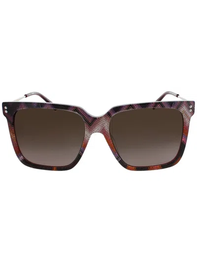 Missoni Mis 0107/s Sunglasses In Pink Violet Pattern - Brown Gradient