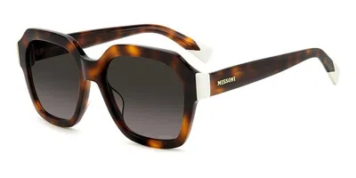 Missoni Mis 0130/g/s Asian Fit 05l/ha Women's Sunglasses Tortoiseshell Size 53 In Brown