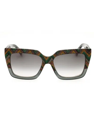 Missoni Mis 0147/s Sunglasses In Rgk - Grey Pattern Green / Grey Gradient