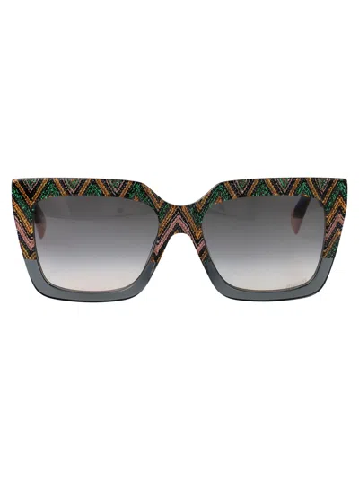 Missoni Sunglasses In Rgk9o Grey Pattern Green