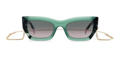 Missoni Mis 0151/s Mya/jp Women's Sunglasses Green Size 53 In Frosted Green Pink Tortoise