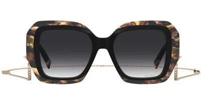 Missoni Mis 0168/g/s Asian Fit Wr7/9o Women's Sunglasses Black Size 52 In Brown
