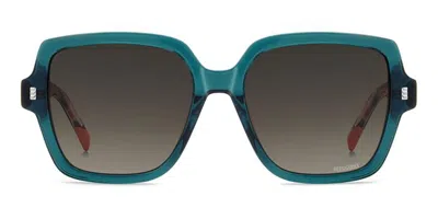 Missoni Mis 0281/g/s Vestibilità Orientale Zi9/ha Occhiali Da Sole Blu Per Donna In Metallic