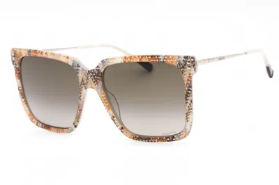 Missoni Mis0107s Glitter-embellished Rectangular Sunglasses In Beige