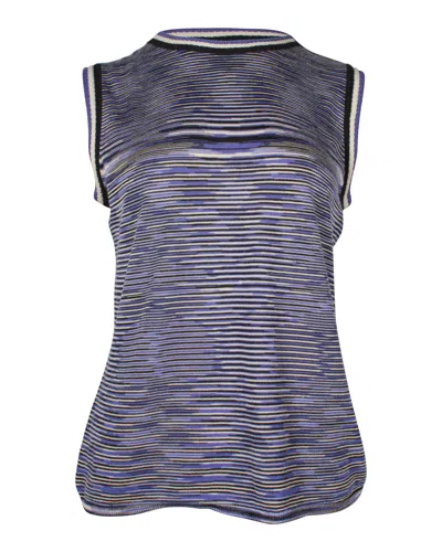 Missoni Missioni Sleeveless Knitted Top In Purple Wool