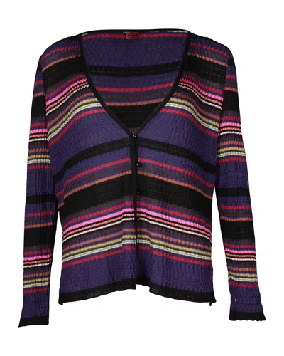 Missoni Missioni Striped Cardigan In Multicolor Rayon