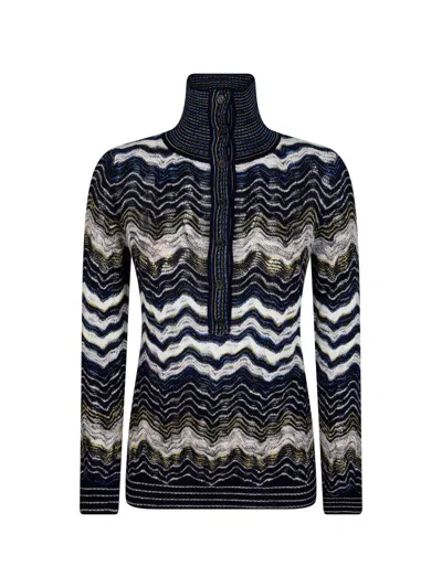Missoni Blue Wool T Shirt In Black