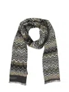 Missoni Zigzag-pattern Wool Scarf In Brown