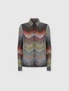 Missoni Sequin-embellished Zigzag Metallic-knit Shirt In Multi