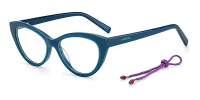 Missoni Mmi 0076 Zi9 Occhiali Da Vista Verdi Per Donna (solo Montatura) In Blue