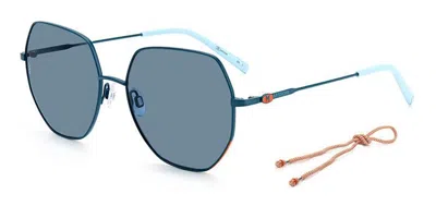 Missoni Mmi 0080/s Hc9/ku Occhiali Da Sole Verdi Per Donna In Blue