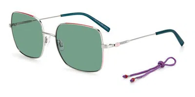 Missoni Mmi 0081/s Tma/qt Occhiali Da Sole Argentati Per Donna In Green