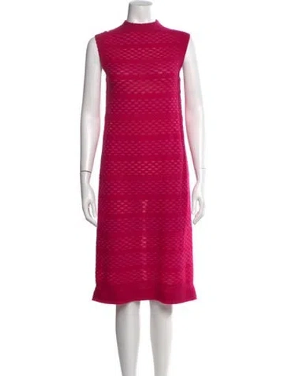 Pre-owned Missoni Mock Neck Knee-length Dress In Pink