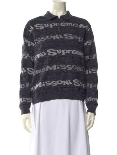 Pre-owned Missoni Mock Neck Long Sleeve Sweatshirt In Multi