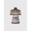 Missoni Mock Neck Sweater In Striped Knit In Multi