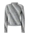Missoni Striped Mock Neck Long Sleeve Knit Top In Multi
