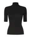 Missoni Short-sleeved Turtleneck In Glitter-effect Viscose In Black