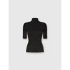 Missoni Short-sleeved Turtleneck In Glitter-effect Viscose In Black