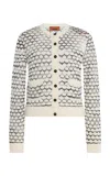 Missoni Cashmere And Viscose Cardigan With Contrast Trim In Neutral