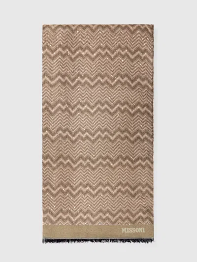 Missoni Modal-blend Stole In Brown