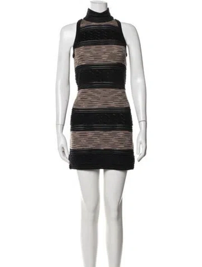 Pre-owned Missoni Mohair Mini Dress In Black/metallic