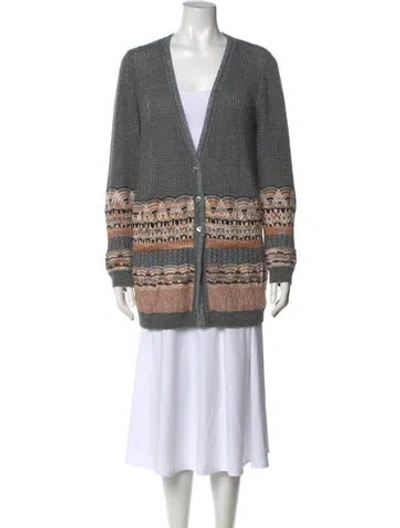 Pre-owned Missoni Mohair Patterned Sweater In Grey