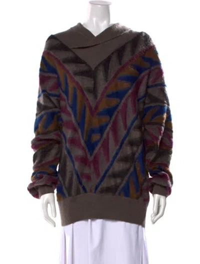 Pre-owned Missoni Mohair Patterned Sweater In Multi