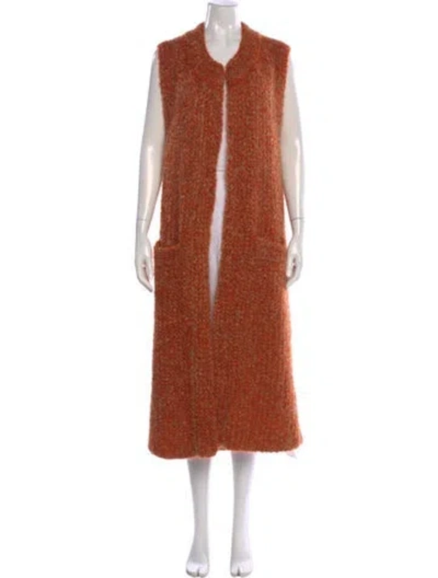 Pre-owned Missoni Mohair Patterned Sweater In Orange