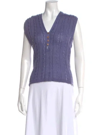 Pre-owned Missoni Mohair Printed Sweater In Blue