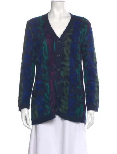 Pre-owned Missoni Mohair Printed Sweater In Blue