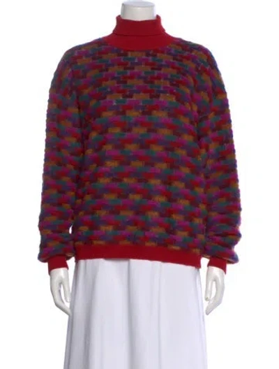 Pre-owned Missoni Mohair Printed Sweater In Red